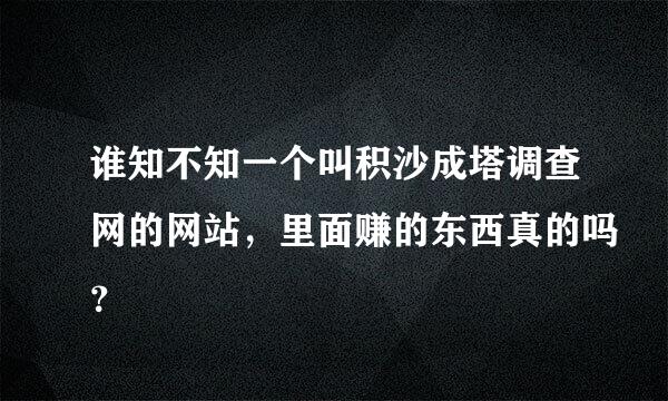 谁知不知一个叫积沙成塔调查网的网站，里面赚的东西真的吗？