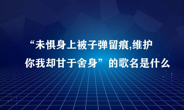 “未惧身上被子弹留痕,维护你我却甘于舍身”的歌名是什么