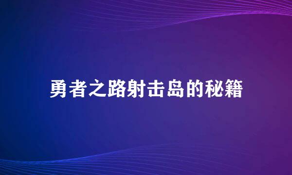 勇者之路射击岛的秘籍