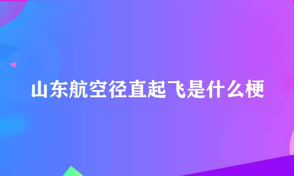 山东航空径直起飞是什么梗