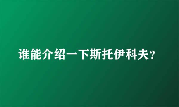 谁能介绍一下斯托伊科夫？