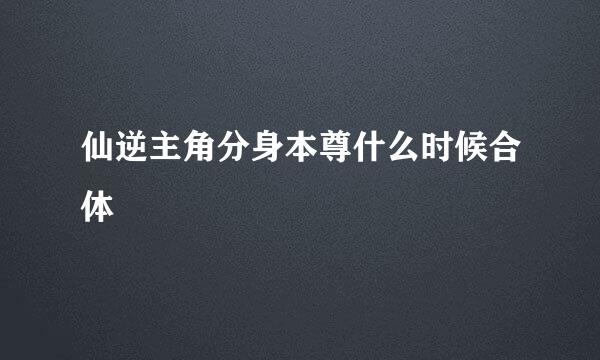 仙逆主角分身本尊什么时候合体