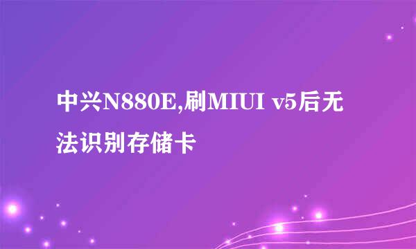 中兴N880E,刷MIUI v5后无法识别存储卡