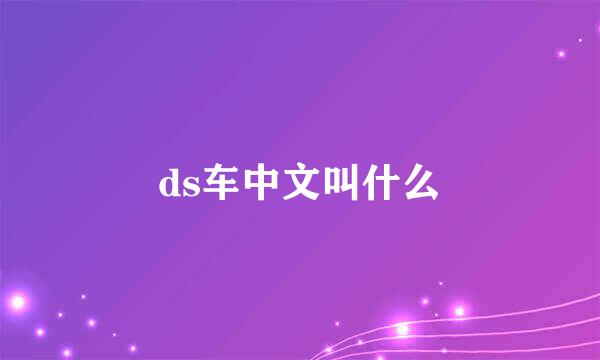 ds车中文叫什么