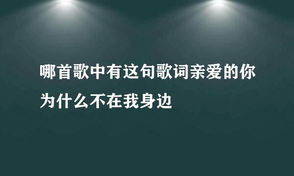 哪首歌中有这句歌词亲爱的你为什么不在我身边