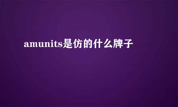 amunits是仿的什么牌子