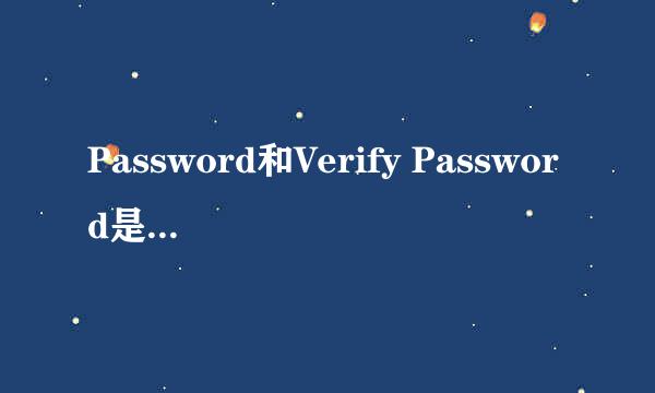 Password和Verify Password是什么意思