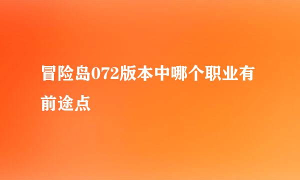 冒险岛072版本中哪个职业有前途点