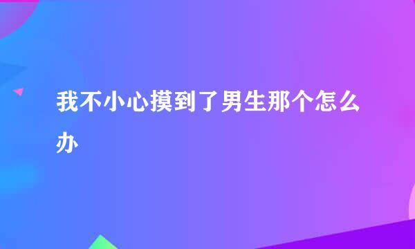 我不小心摸到了男生那个怎么办