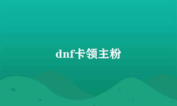 dnf卡领主粉