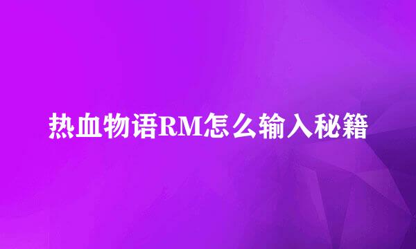 热血物语RM怎么输入秘籍