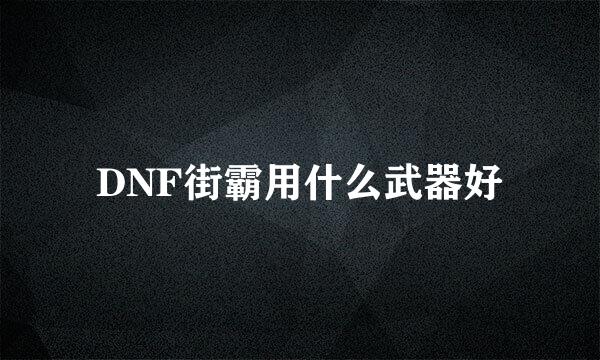 DNF街霸用什么武器好