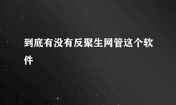 到底有没有反聚生网管这个软件