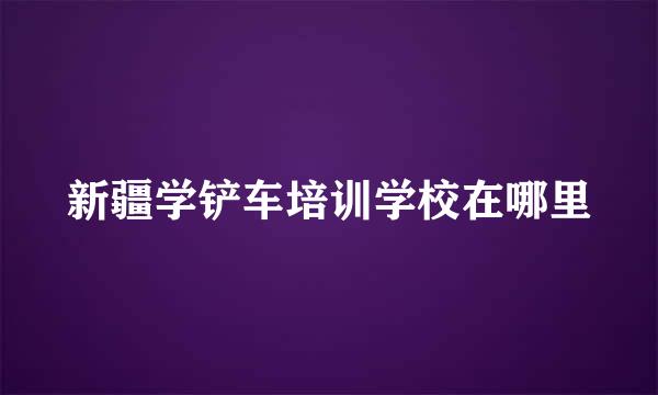 新疆学铲车培训学校在哪里