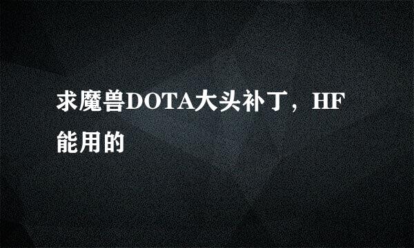 求魔兽DOTA大头补丁，HF能用的