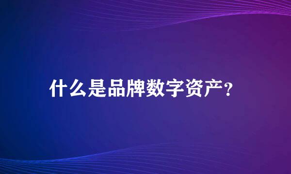 什么是品牌数字资产？