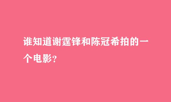 谁知道谢霆锋和陈冠希拍的一个电影？