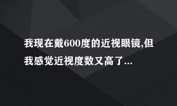 我现在戴600度的近视眼镜,但我感觉近视度数又高了.急急急