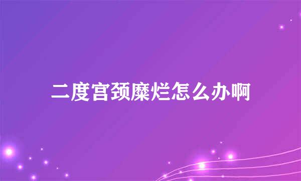 二度宫颈糜烂怎么办啊