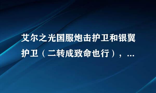 艾尔之光国服炮击护卫和银翼护卫（二转成致命也行），他俩谁装子弹快？刷图的话，谁有优势？