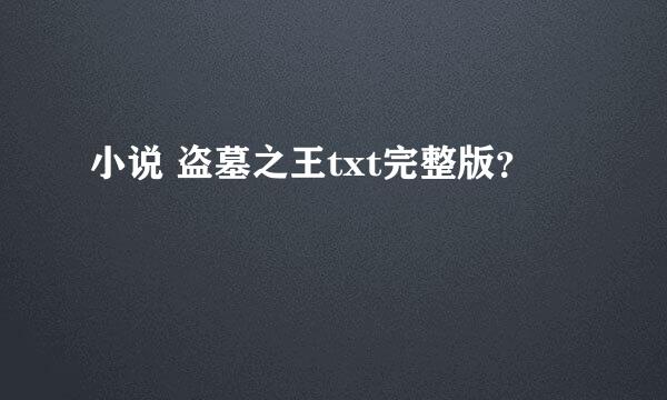 小说 盗墓之王txt完整版？