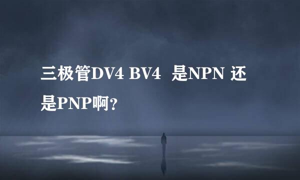 三极管DV4 BV4  是NPN 还是PNP啊？