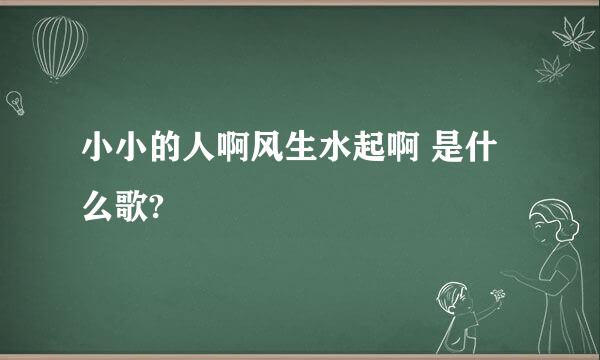 小小的人啊风生水起啊 是什么歌?