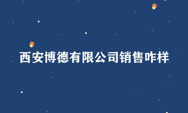 西安博德有限公司销售咋样