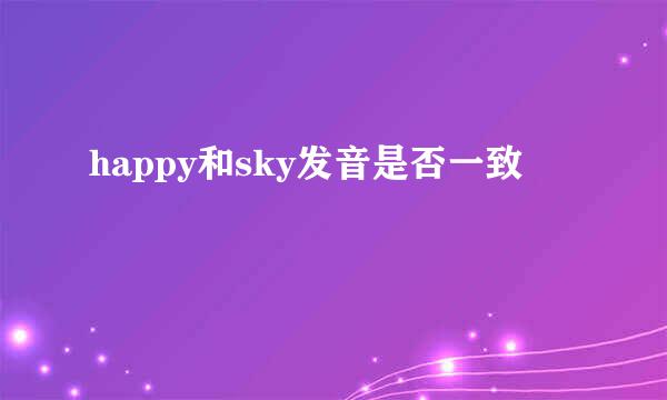 happy和sky发音是否一致