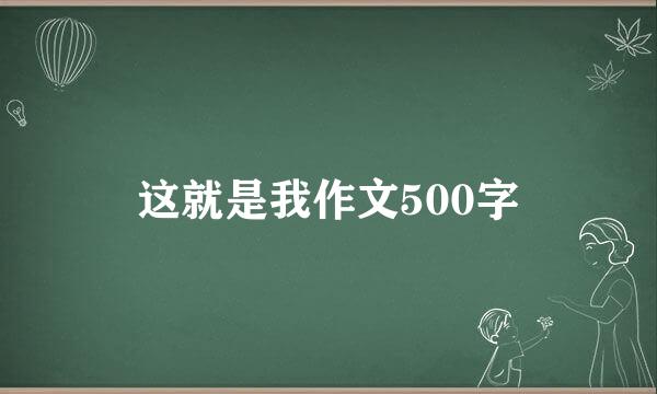 这就是我作文500字