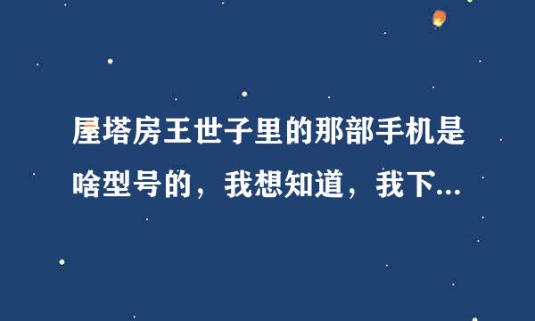 屋塔房王世子里的那部手机是啥型号的，我想知道，我下一部就要换这个手机