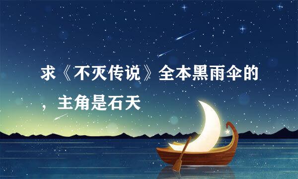 求《不灭传说》全本黑雨伞的，主角是石天