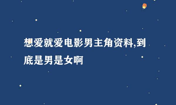 想爱就爱电影男主角资料,到底是男是女啊