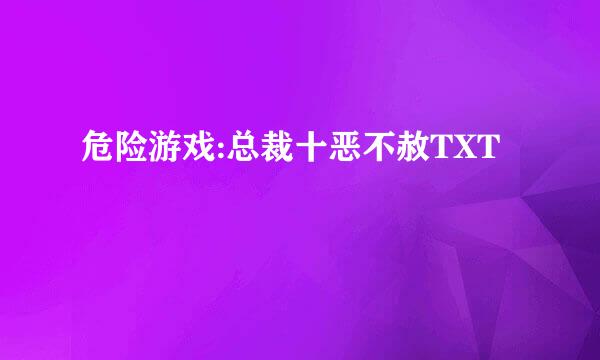 危险游戏:总裁十恶不赦TXT