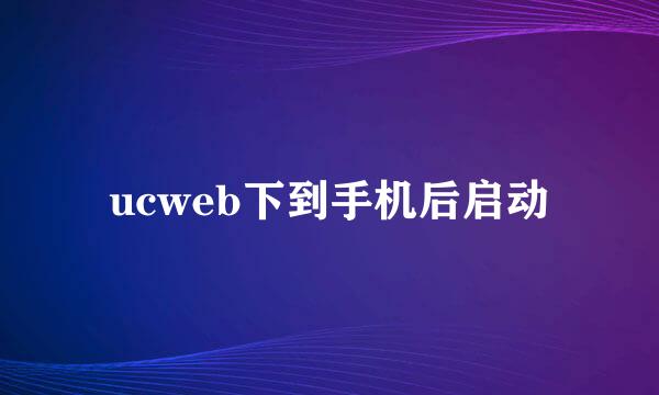 ucweb下到手机后启动