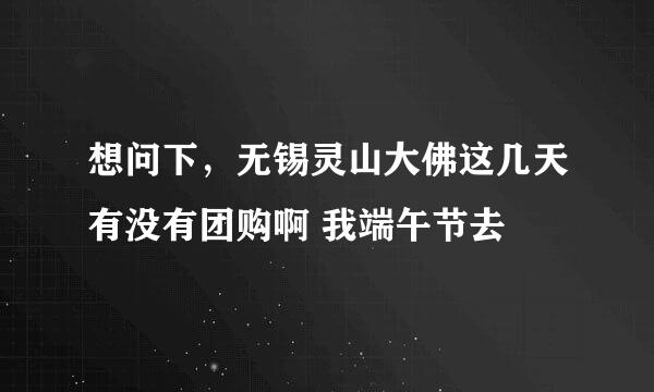 想问下，无锡灵山大佛这几天有没有团购啊 我端午节去