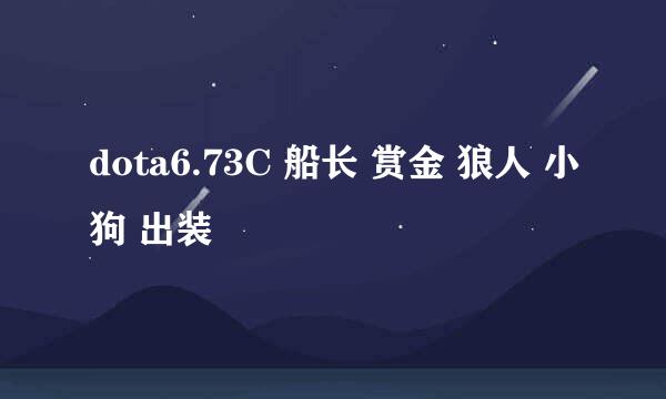 dota6.73C 船长 赏金 狼人 小狗 出装