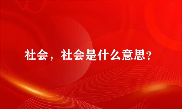 社会，社会是什么意思？