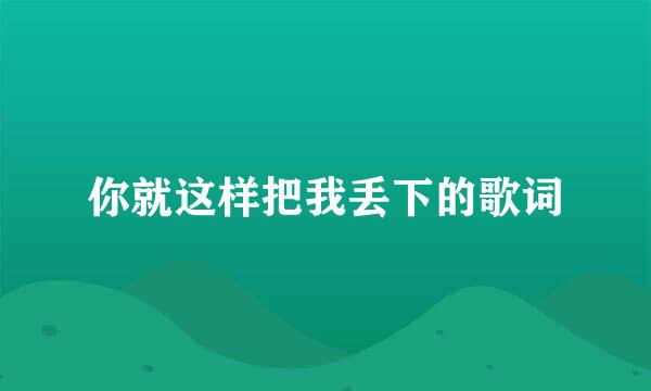 你就这样把我丢下的歌词