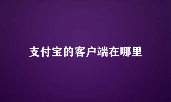 支付宝的客户端在哪里