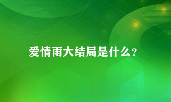 爱情雨大结局是什么？