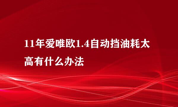 11年爱唯欧1.4自动挡油耗太高有什么办法