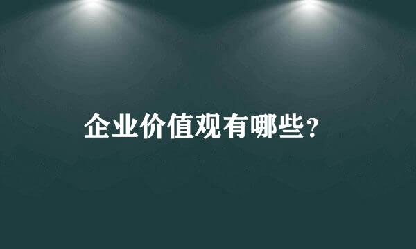 企业价值观有哪些？