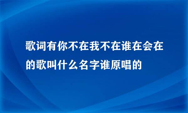 歌词有你不在我不在谁在会在的歌叫什么名字谁原唱的