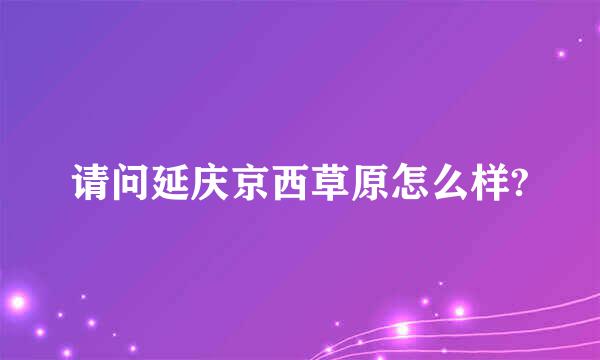 请问延庆京西草原怎么样?