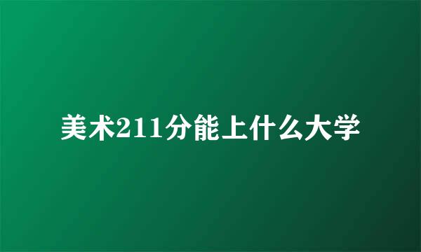 美术211分能上什么大学