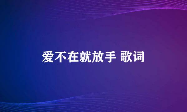 爱不在就放手 歌词