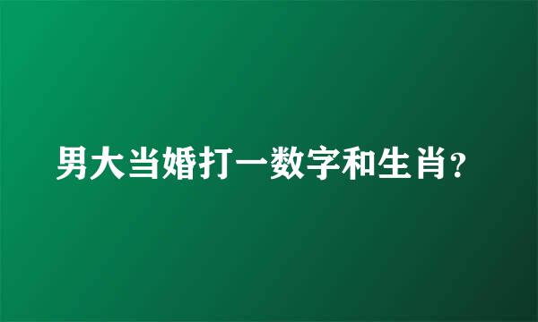 男大当婚打一数字和生肖？