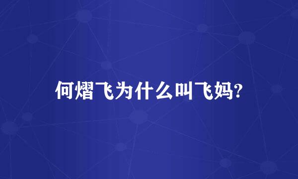 何熠飞为什么叫飞妈?