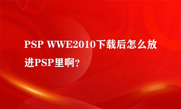 PSP WWE2010下载后怎么放进PSP里啊？